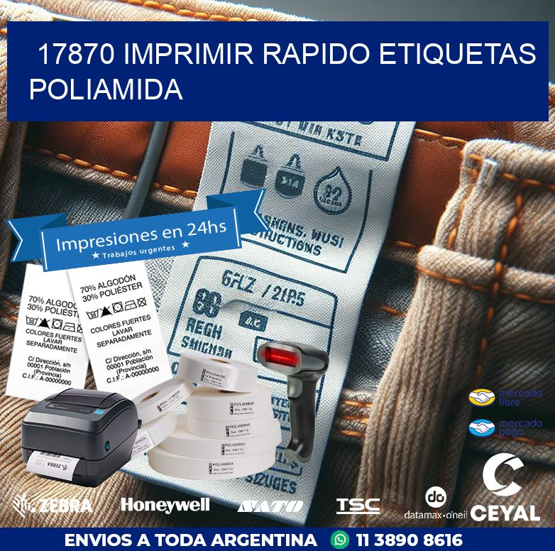 17870 IMPRIMIR RAPIDO ETIQUETAS POLIAMIDA