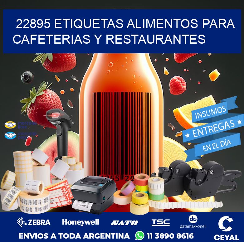 22895 ETIQUETAS ALIMENTOS PARA CAFETERIAS Y RESTAURANTES