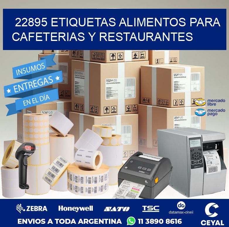 22895 ETIQUETAS ALIMENTOS PARA CAFETERIAS Y RESTAURANTES