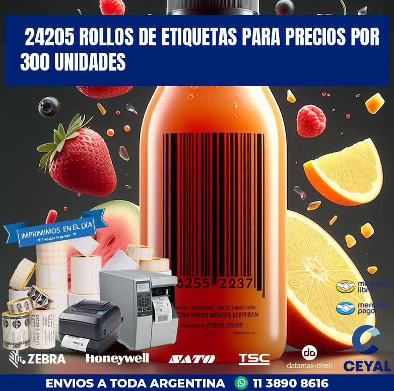 24205 ROLLOS DE ETIQUETAS PARA PRECIOS POR 300 UNIDADES