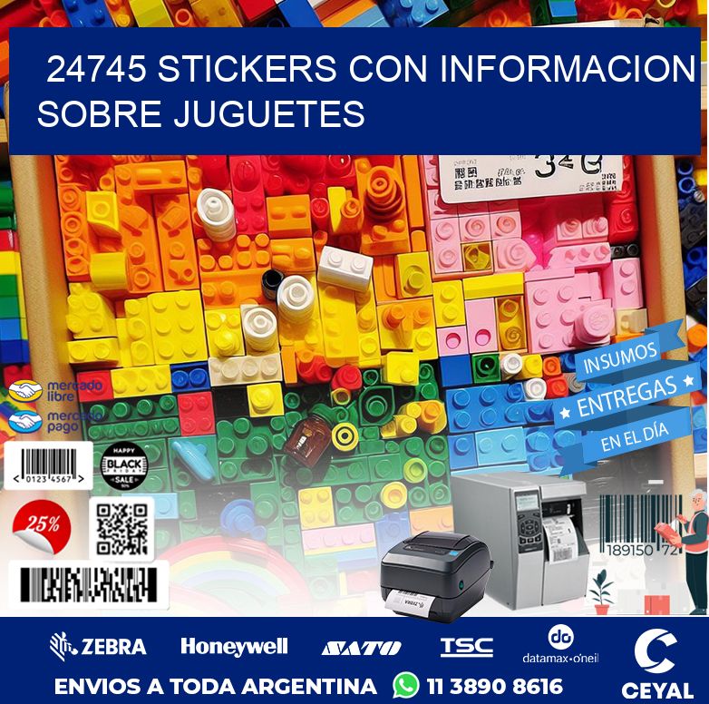 24745 STICKERS CON INFORMACION SOBRE JUGUETES