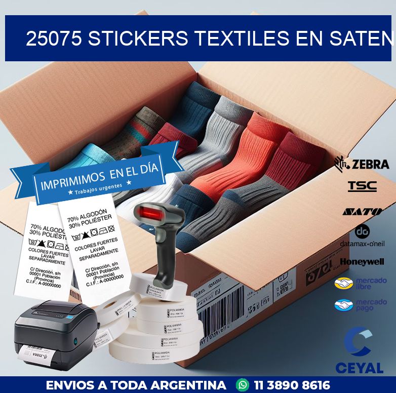 25075 STICKERS TEXTILES EN SATEN