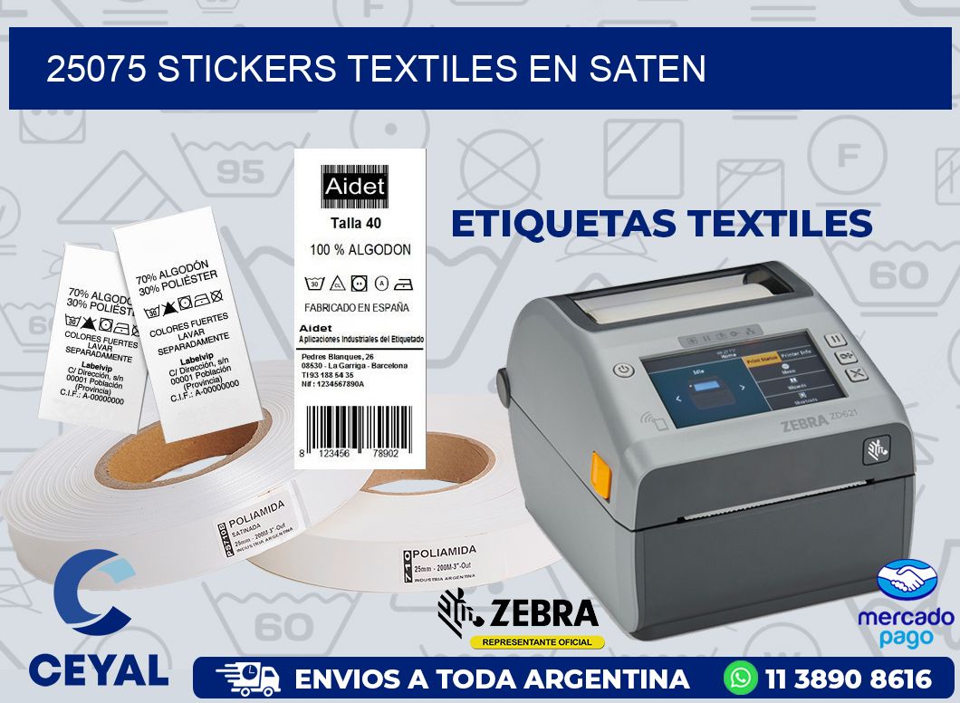 25075 STICKERS TEXTILES EN SATEN