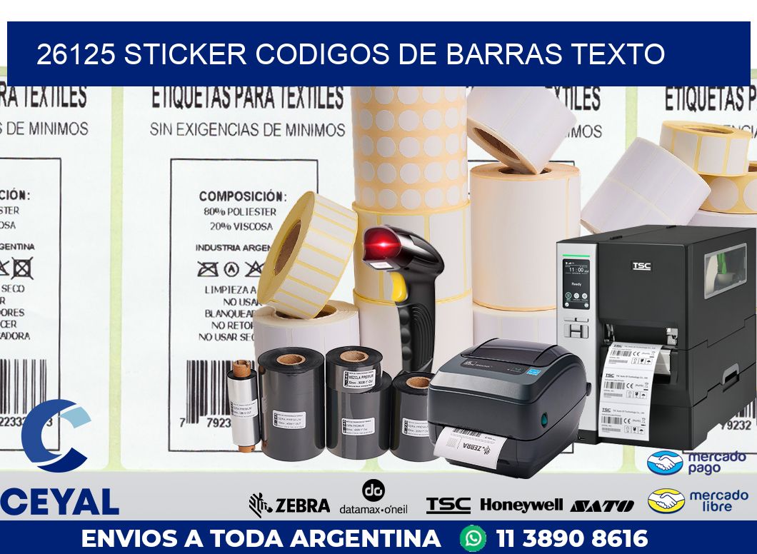 26125 STICKER CODIGOS DE BARRAS TEXTO