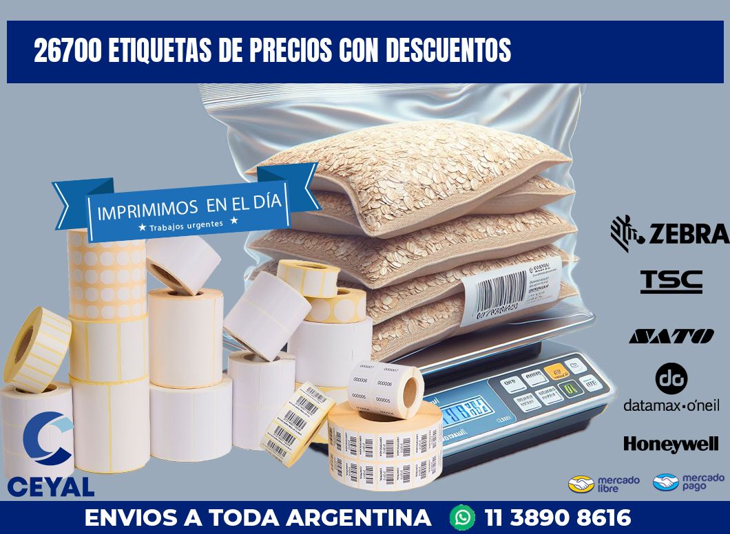 26700 ETIQUETAS DE PRECIOS CON DESCUENTOS