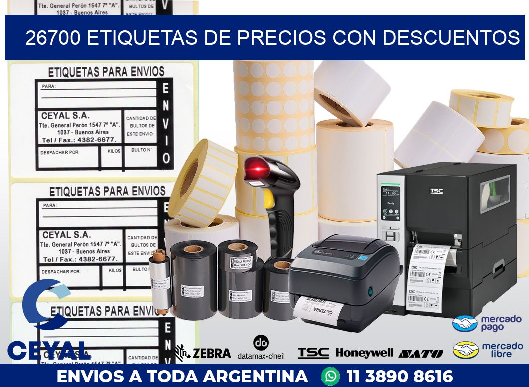 26700 ETIQUETAS DE PRECIOS CON DESCUENTOS
