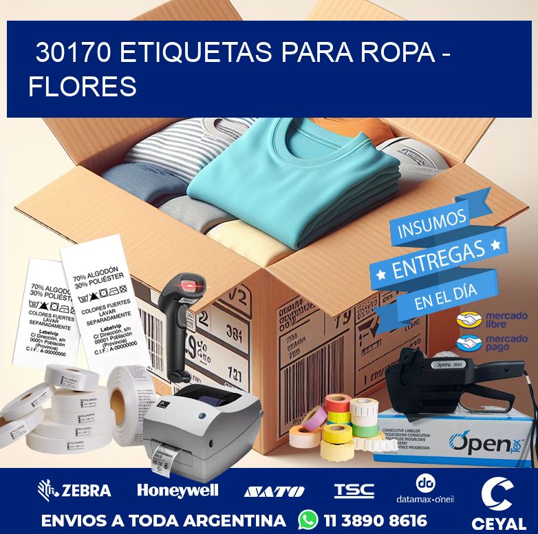 30170 ETIQUETAS PARA ROPA - FLORES