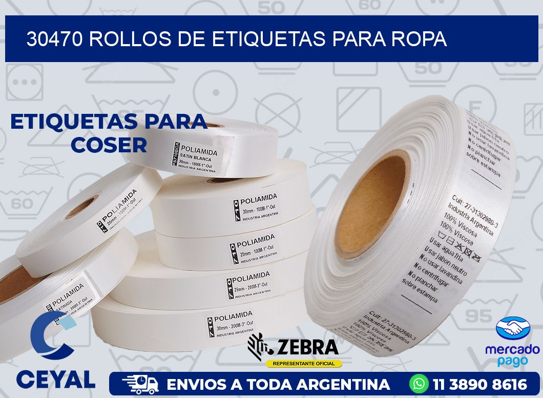 30470 ROLLOS DE ETIQUETAS PARA ROPA