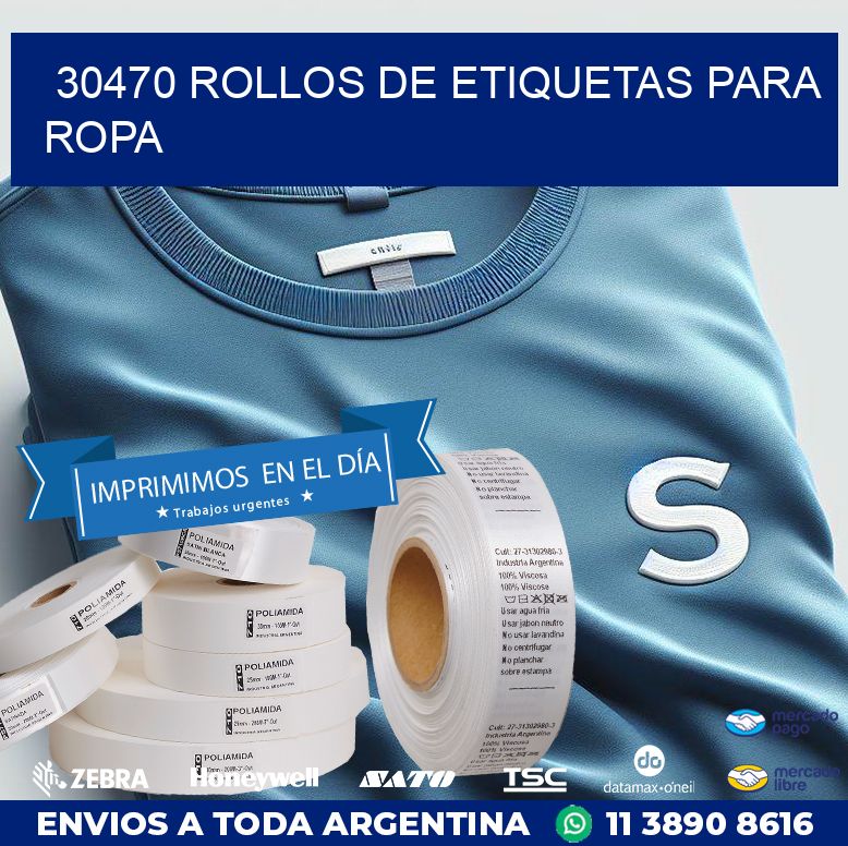 30470 ROLLOS DE ETIQUETAS PARA ROPA