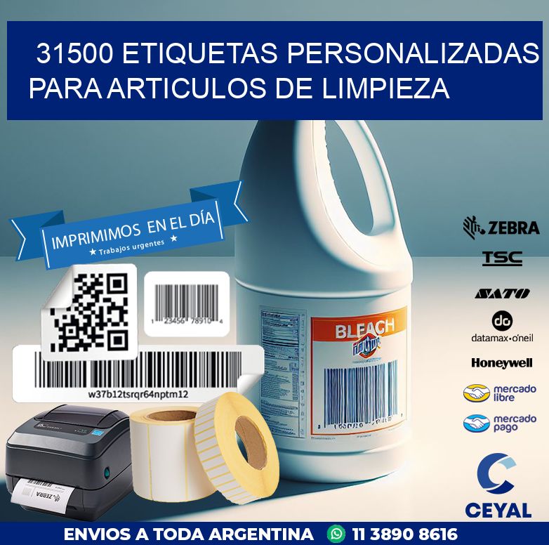 31500 ETIQUETAS PERSONALIZADAS PARA ARTICULOS DE LIMPIEZA