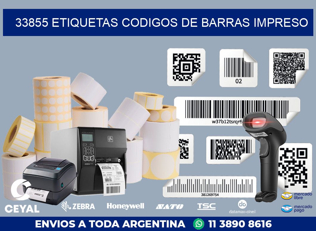 33855 ETIQUETAS CODIGOS DE BARRAS IMPRESO