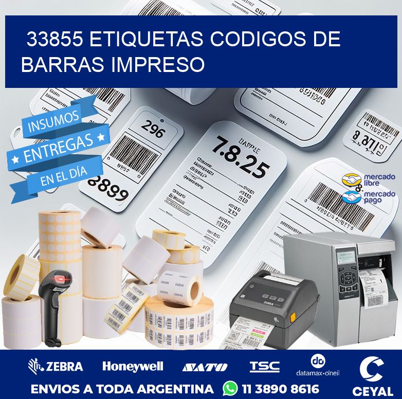 33855 ETIQUETAS CODIGOS DE BARRAS IMPRESO