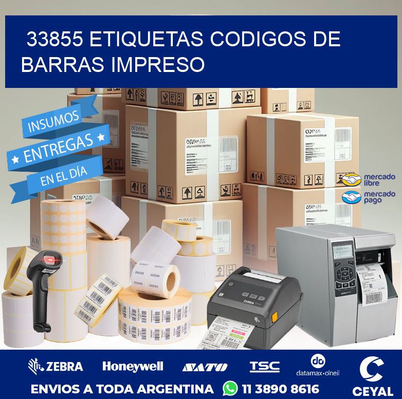 33855 ETIQUETAS CODIGOS DE BARRAS IMPRESO