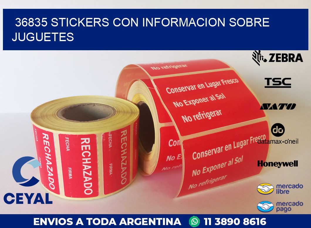 36835 STICKERS CON INFORMACION SOBRE JUGUETES