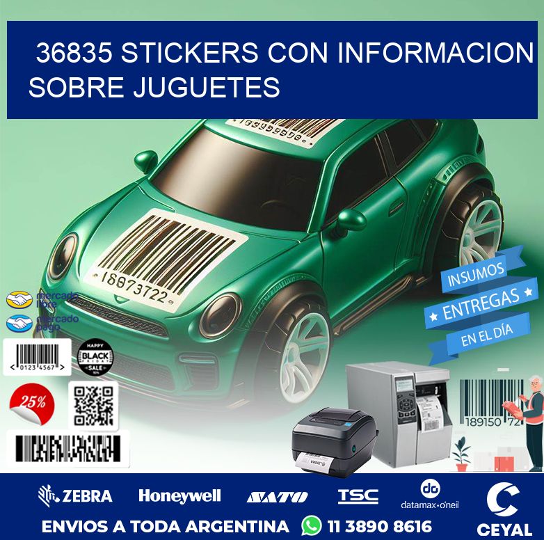 36835 STICKERS CON INFORMACION SOBRE JUGUETES