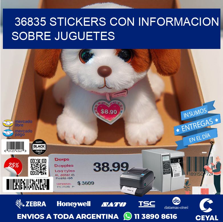 36835 STICKERS CON INFORMACION SOBRE JUGUETES