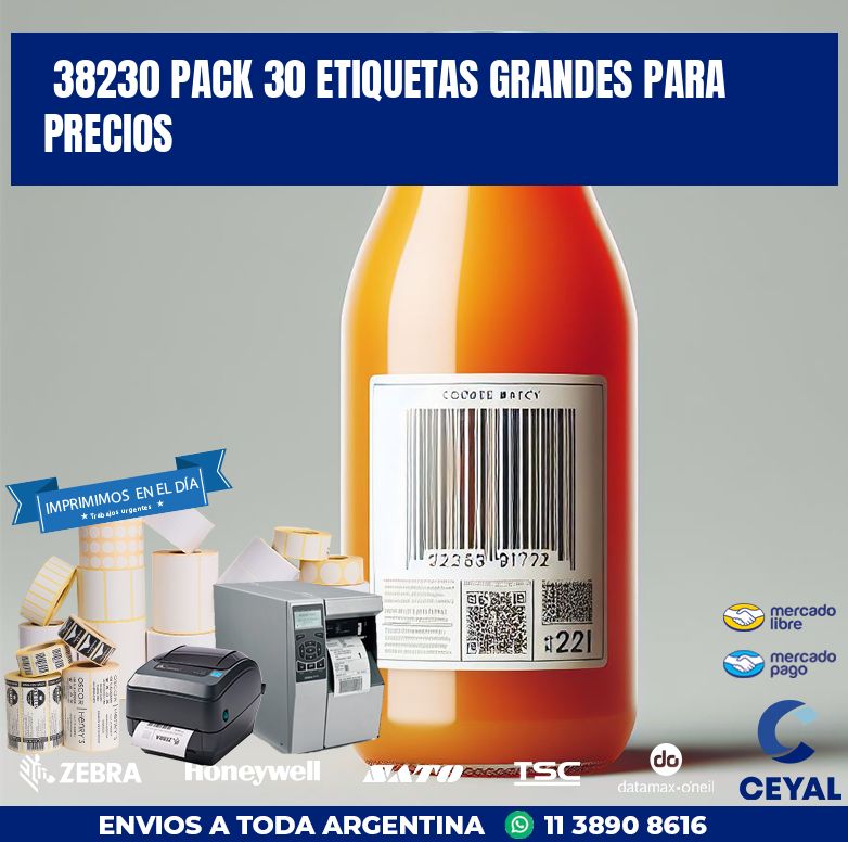 38230 PACK 30 ETIQUETAS GRANDES PARA PRECIOS