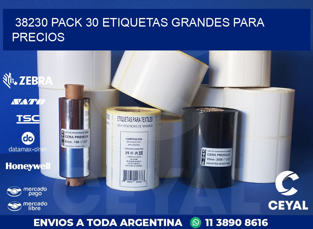 38230 PACK 30 ETIQUETAS GRANDES PARA PRECIOS