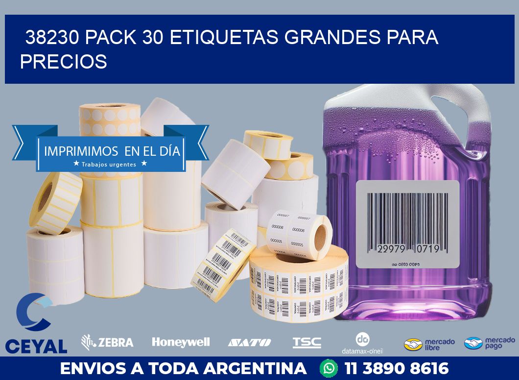 38230 PACK 30 ETIQUETAS GRANDES PARA PRECIOS