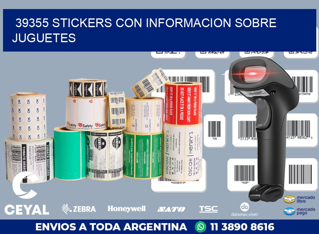 39355 STICKERS CON INFORMACION SOBRE JUGUETES