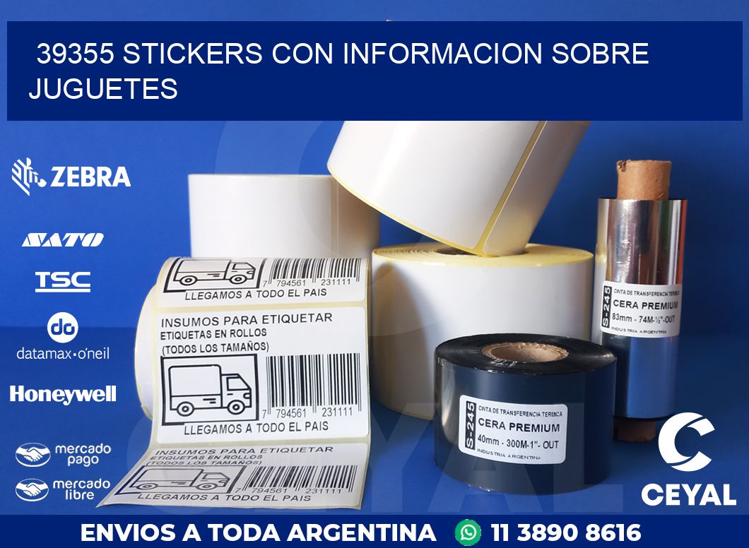 39355 STICKERS CON INFORMACION SOBRE JUGUETES