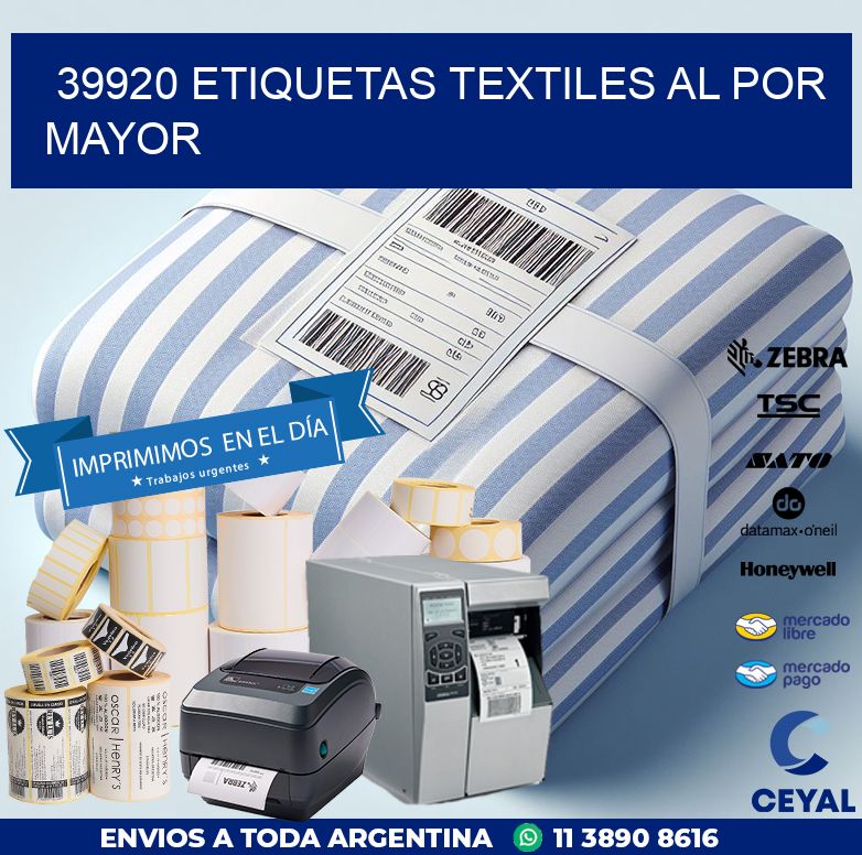 39920 ETIQUETAS TEXTILES AL POR MAYOR
