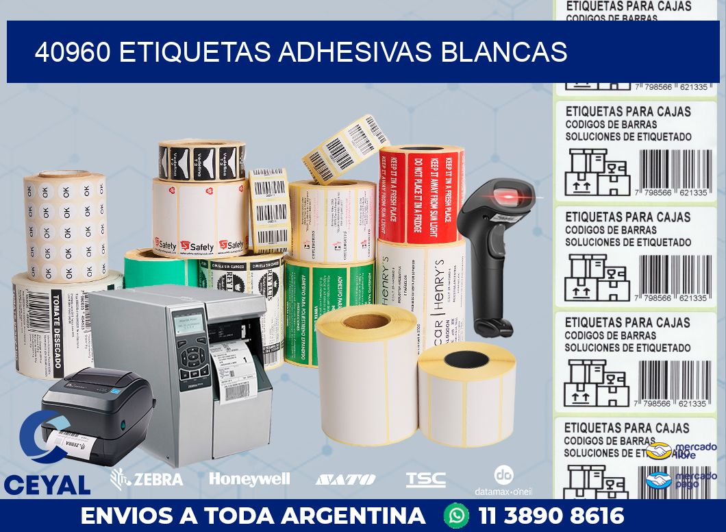 40960 ETIQUETAS ADHESIVAS BLANCAS