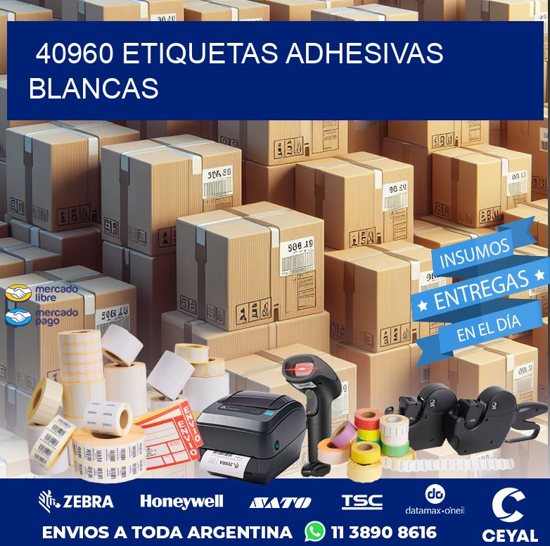 40960 ETIQUETAS ADHESIVAS BLANCAS
