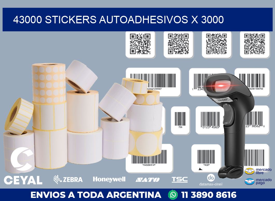 43000 STICKERS AUTOADHESIVOS X 3000