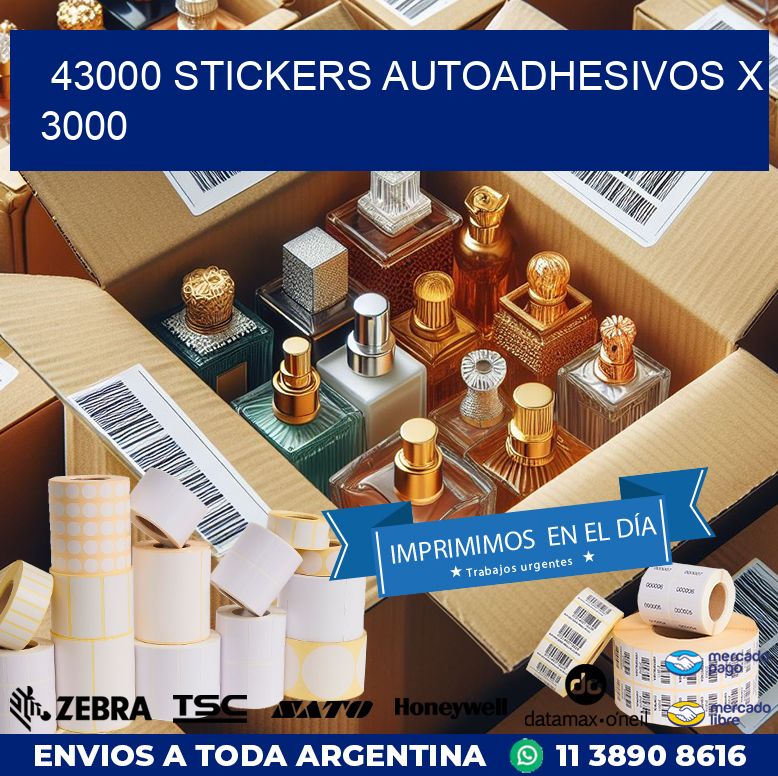 43000 STICKERS AUTOADHESIVOS X 3000
