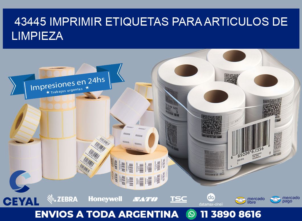 43445 IMPRIMIR ETIQUETAS PARA ARTICULOS DE LIMPIEZA