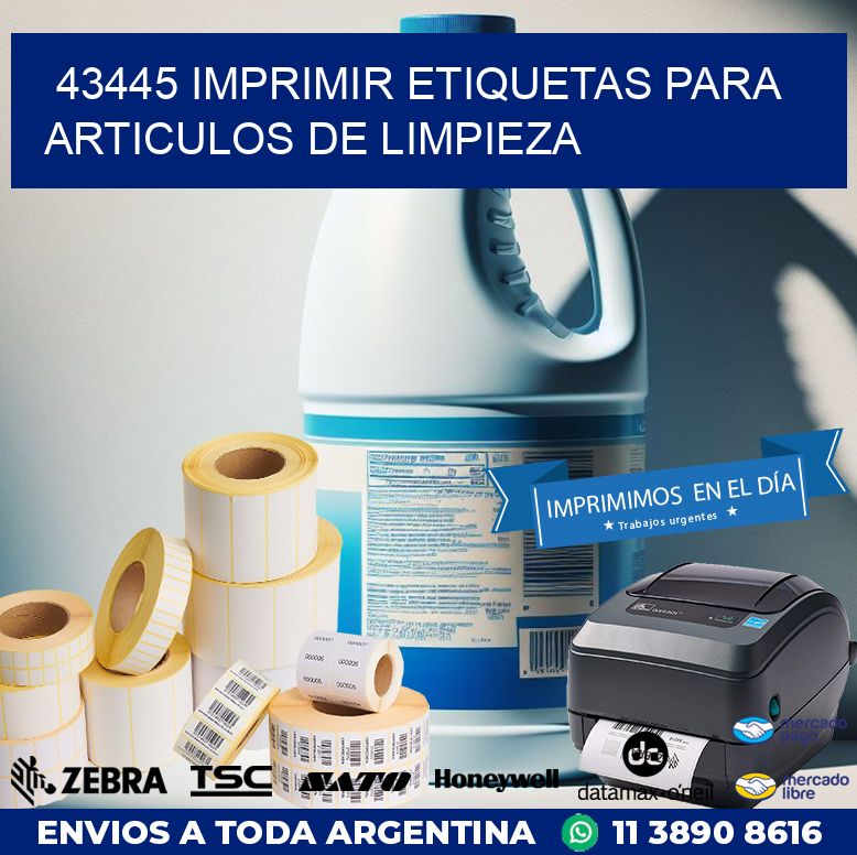43445 IMPRIMIR ETIQUETAS PARA ARTICULOS DE LIMPIEZA