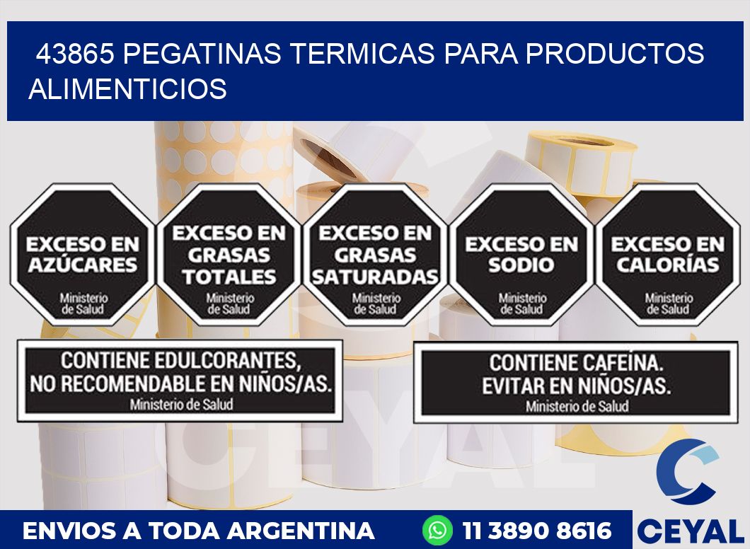 43865 PEGATINAS TERMICAS PARA PRODUCTOS ALIMENTICIOS