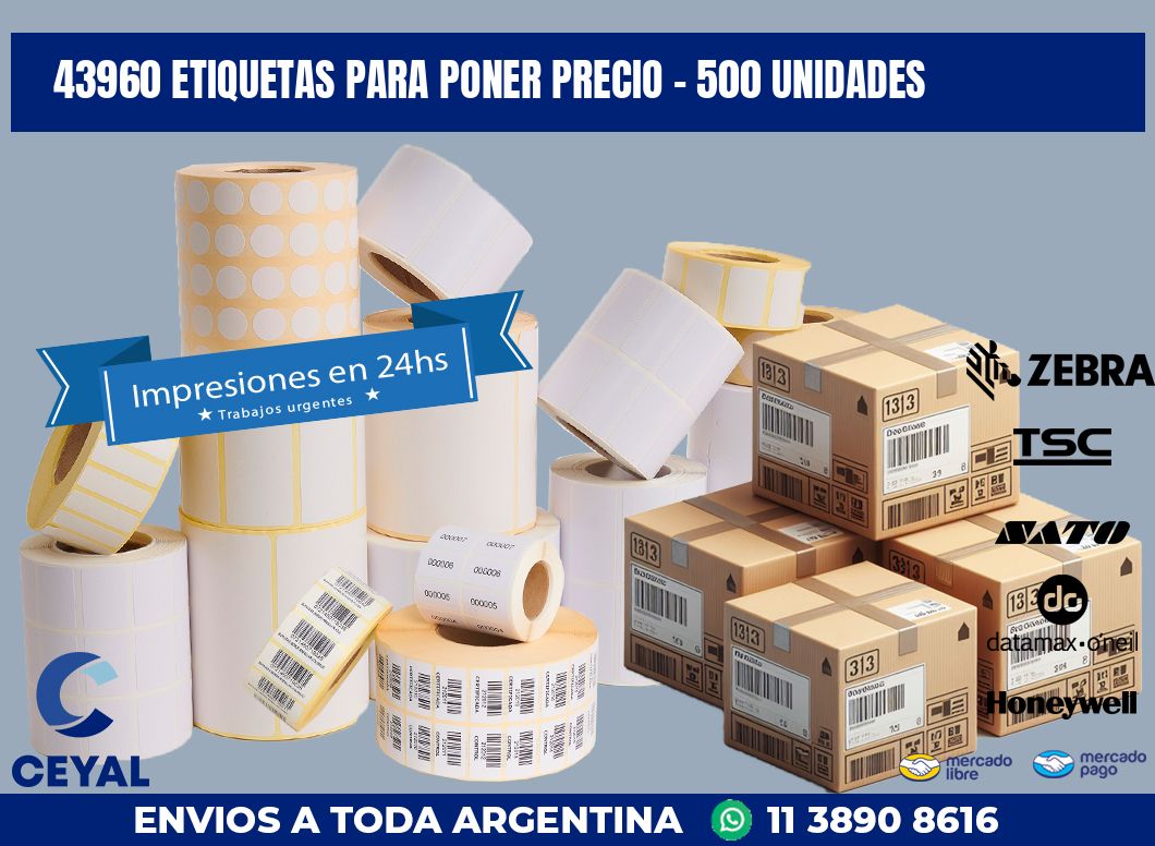 43960 ETIQUETAS PARA PONER PRECIO - 500 UNIDADES