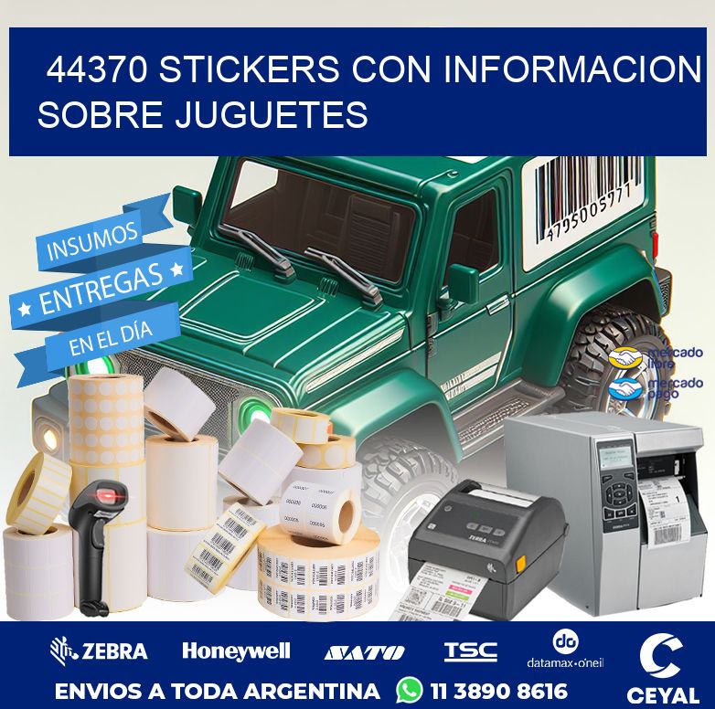 44370 STICKERS CON INFORMACION SOBRE JUGUETES