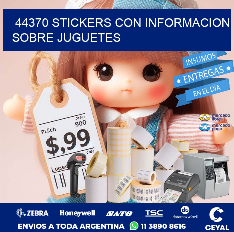 44370 STICKERS CON INFORMACION SOBRE JUGUETES