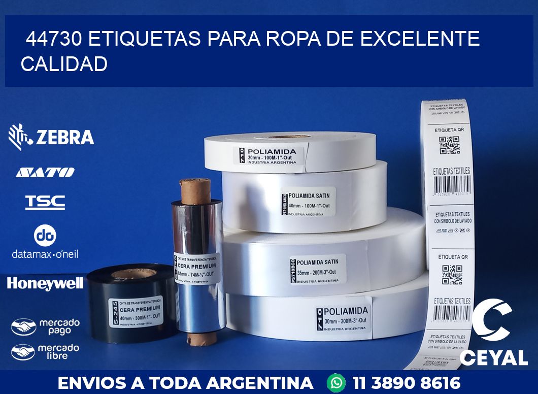 44730 ETIQUETAS PARA ROPA DE EXCELENTE CALIDAD