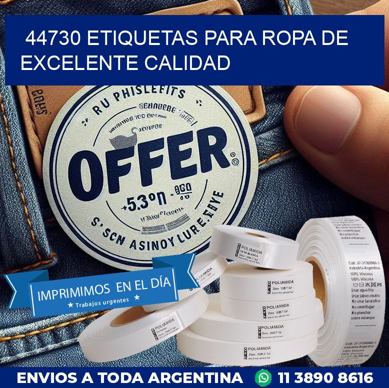44730 ETIQUETAS PARA ROPA DE EXCELENTE CALIDAD