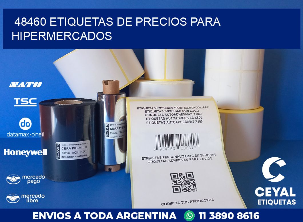 48460 ETIQUETAS DE PRECIOS PARA HIPERMERCADOS