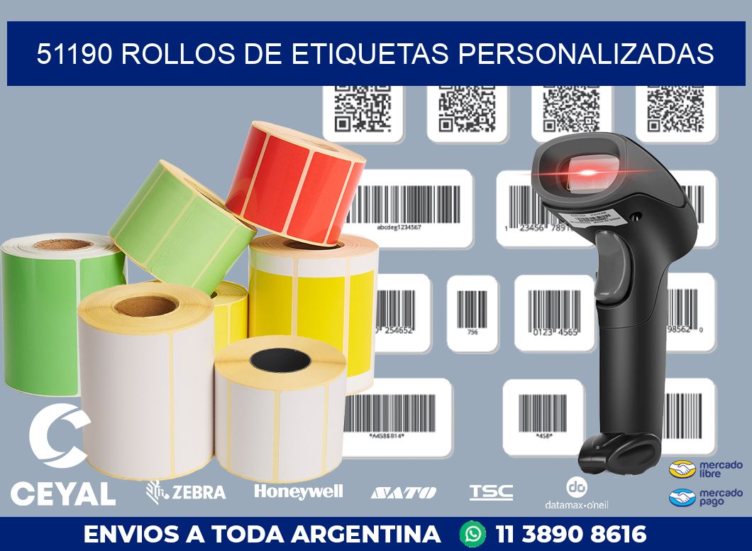 51190 ROLLOS DE ETIQUETAS PERSONALIZADAS