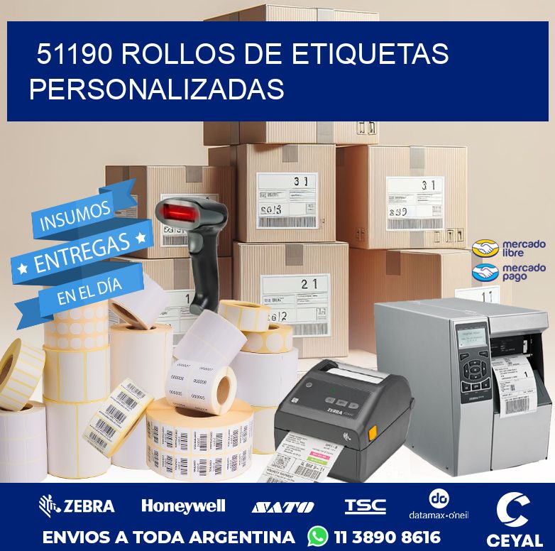 51190 ROLLOS DE ETIQUETAS PERSONALIZADAS