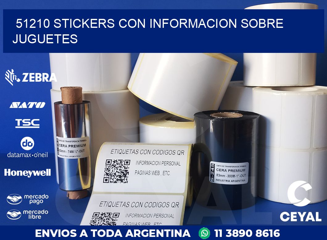 51210 STICKERS CON INFORMACION SOBRE JUGUETES