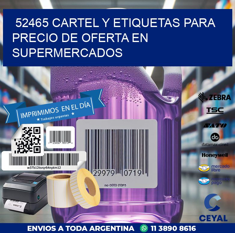 52465 CARTEL Y ETIQUETAS PARA PRECIO DE OFERTA EN SUPERMERCADOS