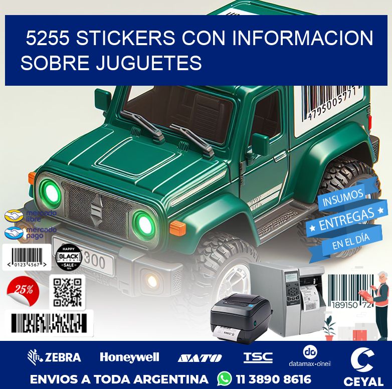 5255 STICKERS CON INFORMACION SOBRE JUGUETES