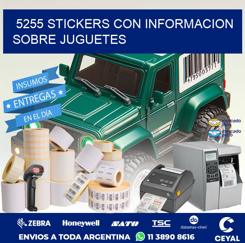 5255 STICKERS CON INFORMACION SOBRE JUGUETES