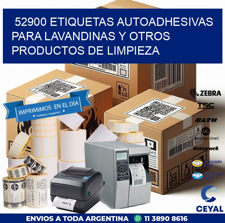 52900 ETIQUETAS AUTOADHESIVAS PARA LAVANDINAS Y OTROS PRODUCTOS DE LIMPIEZA