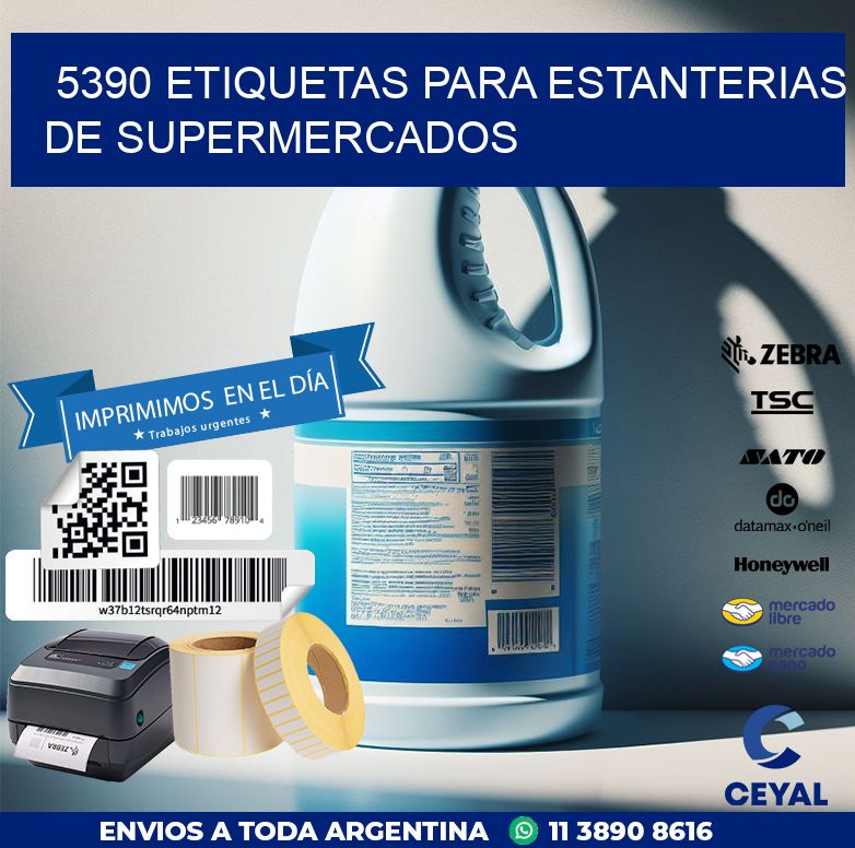 5390 ETIQUETAS PARA ESTANTERIAS DE SUPERMERCADOS