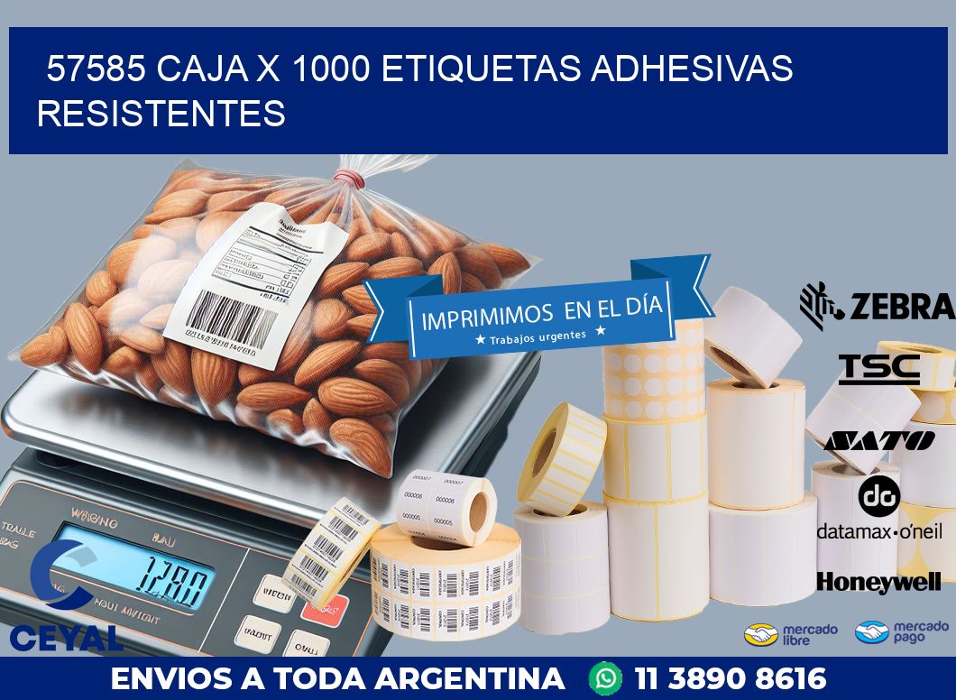 57585 CAJA X 1000 ETIQUETAS ADHESIVAS RESISTENTES
