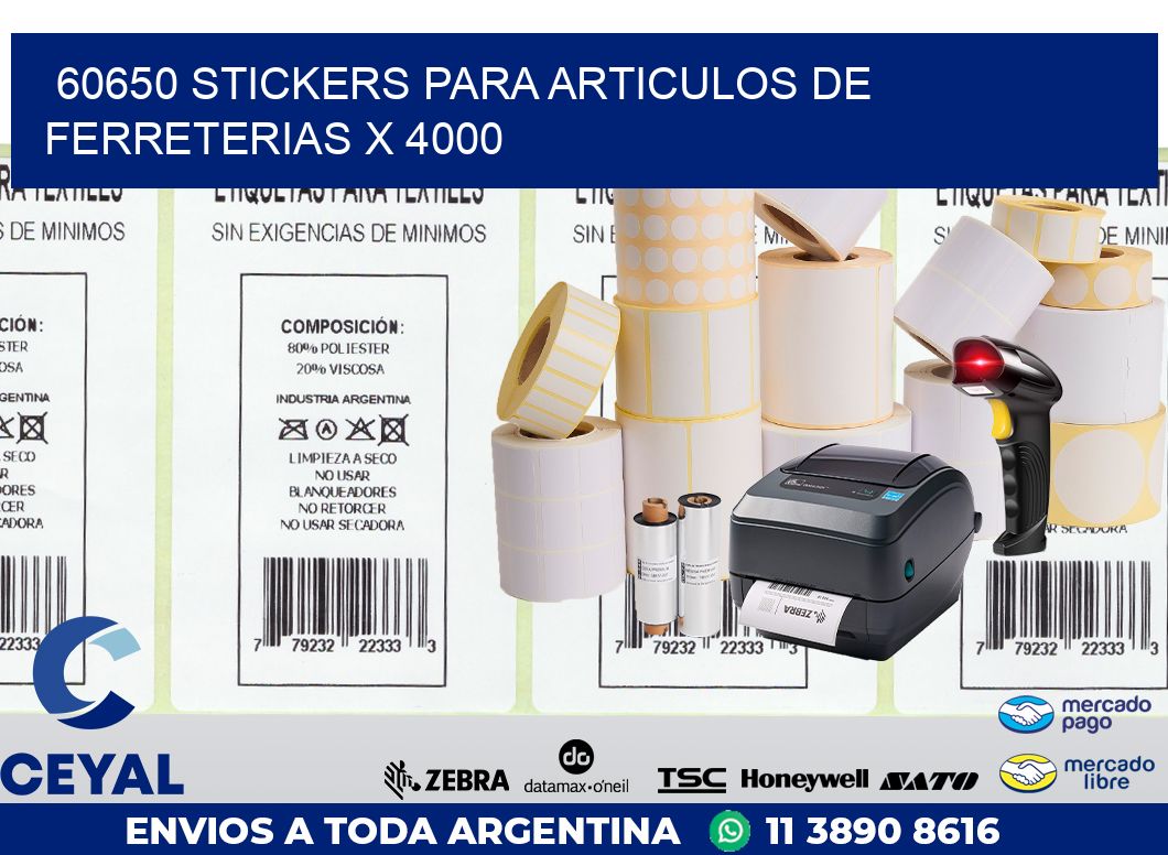 60650 STICKERS PARA ARTICULOS DE FERRETERIAS X 4000