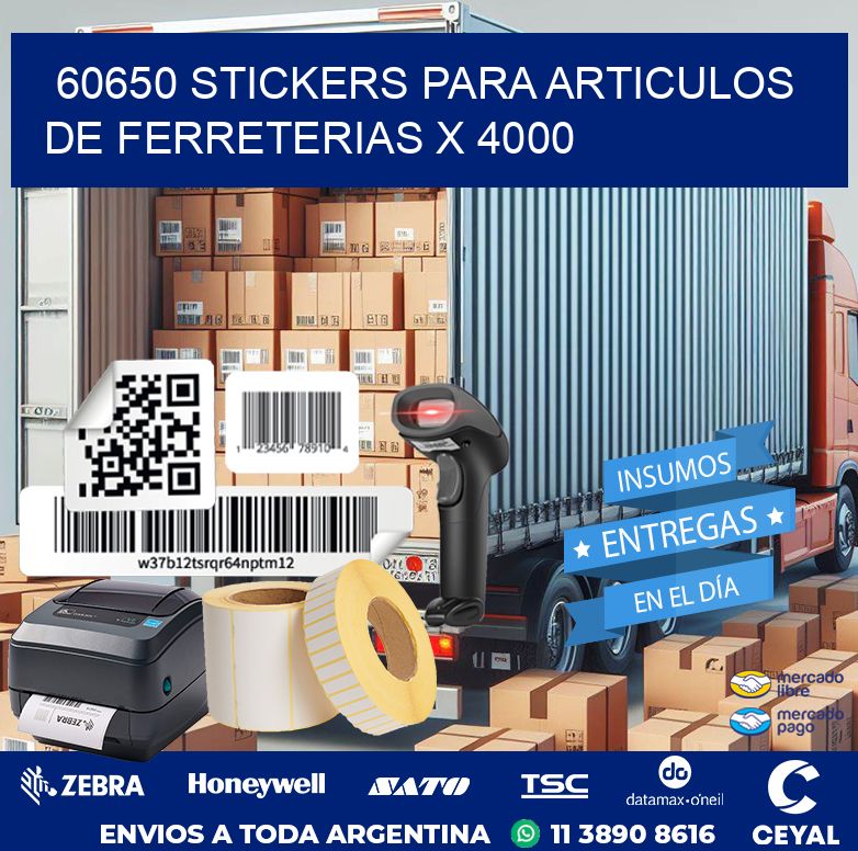60650 STICKERS PARA ARTICULOS DE FERRETERIAS X 4000
